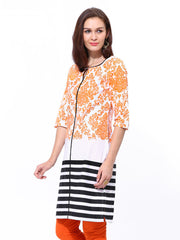 W Women White Printed Kurta