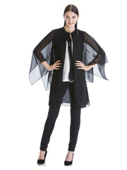 Wendell Rodricks for Stylista Women Black Sheer Cover Jacket