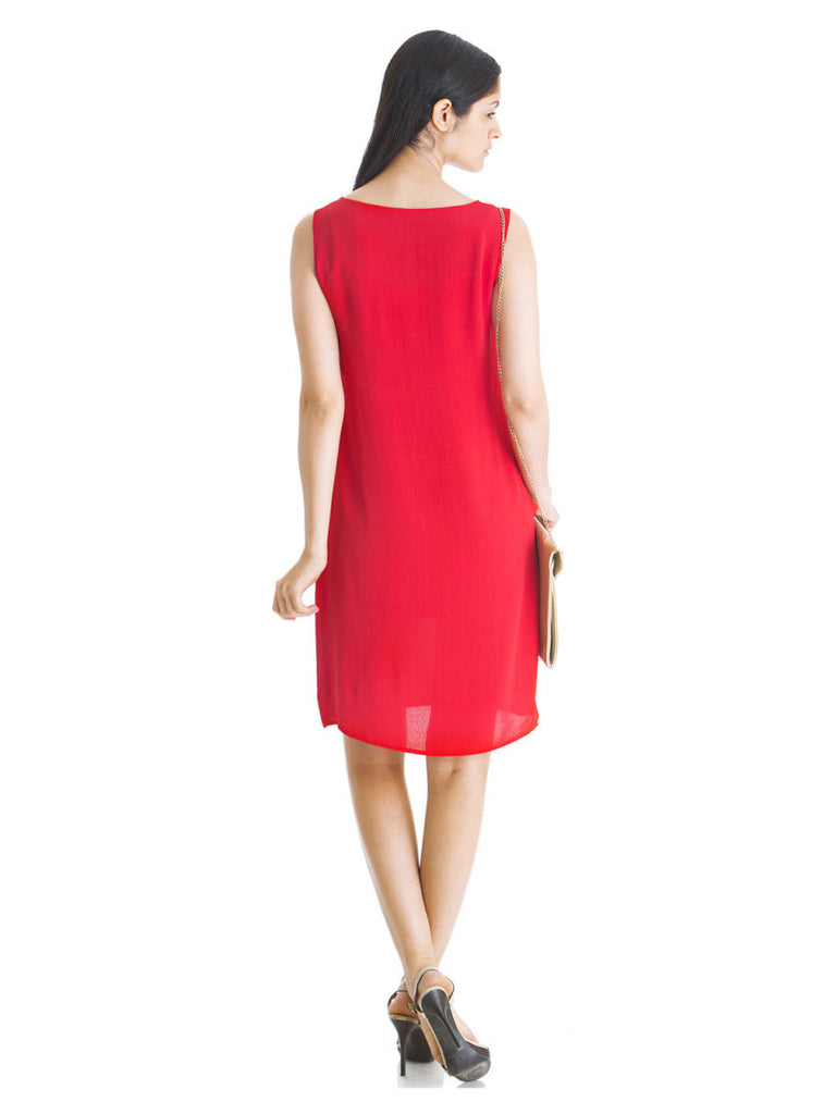 Wendell Rodricks for Stylista Red Hello Romance Shift Dress