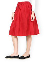 Westhreads Red Flared Skirt