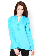 Westhreads Women Turquoise Blue Top
