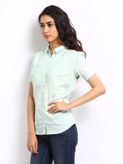 Wills Lifestyle Women Green Isabelle Shirt