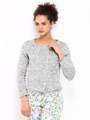 Wills Lifestyle Women Grey Melange Jacket