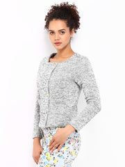 Wills Lifestyle Women Grey Melange Jacket