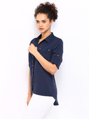 Wills Lifestyle Women Navy Shirt