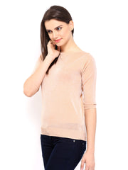 Wills Lifestyle Women Peach-Coloured Top