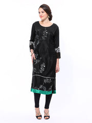 Wishful by W Women Black Printed Kurta