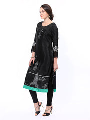 Wishful by W Women Black Printed Kurta
