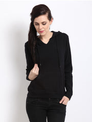 Wrangler Women Black Hooded Sweatshirt