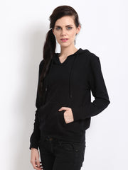 Wrangler Women Black Hooded Sweatshirt