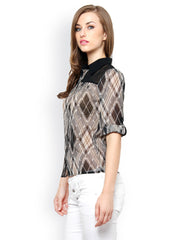 XnY Women Black Checked Shirt