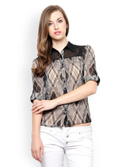 XnY Women Black Checked Shirt