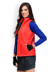 Yepme Women Orange Padded Sleeveless Jacket