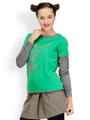 Yepme Women Green Sweatshirt