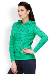 Yepme Women Green Printed Sweatshirt