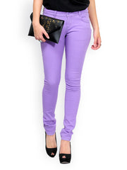 Yepme Women Lavender Slim Fit Trousers