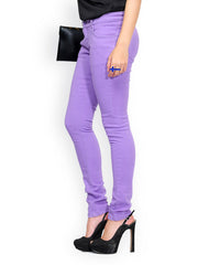 Yepme Women Lavender Slim Fit Trousers