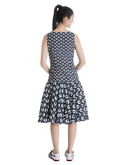 Yogesh Chaudhary for Stylista Black &amp; White Little Miss Gamer Fit &amp; Flare Dress