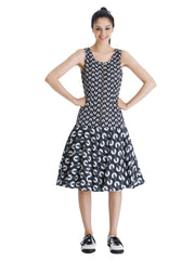 Yogesh Chaudhary for Stylista Black &amp; White Little Miss Gamer Fit &amp; Flare Dress